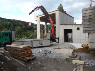 Bau Heizwerk in Hirschegg
