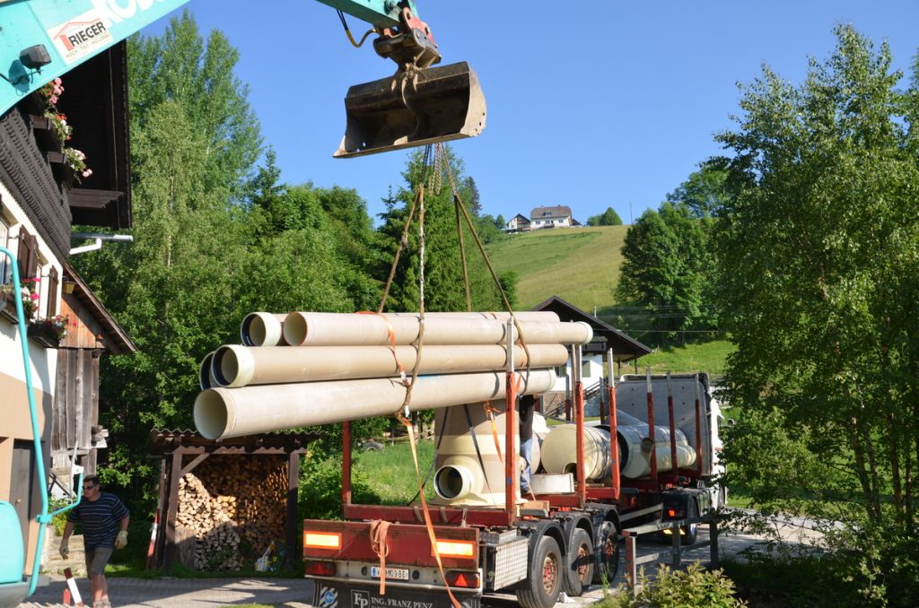 Bau Wasserkraftwerk Oslingbach, Hirschegg